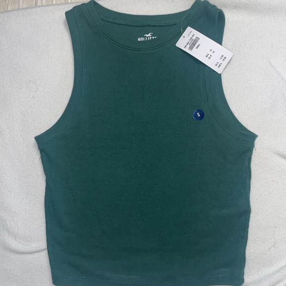 NWT /Hollister/ Ribbed High-Neck Tank /SIZE: Small /Dark Green - Picture 5 of 9